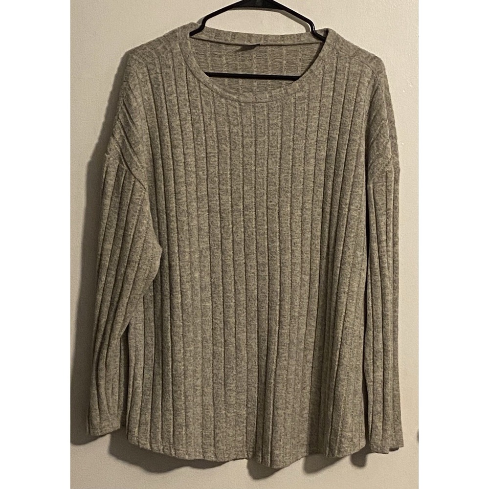 SHEIN Curve Ladies 3/4‎ Sleeve Lightweight Knit Pullover Sweater XL Grey